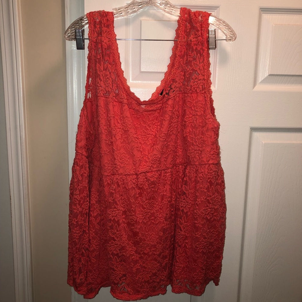 Lace layered tank top